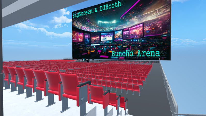 【巨大スクリーン＆DJブース】ぶんちょうアリーナ | メタバースプラットフォーム cluster（クラスター）
